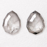 Pear-shaped grey salt & pepper diamond pair - 1.99 cts